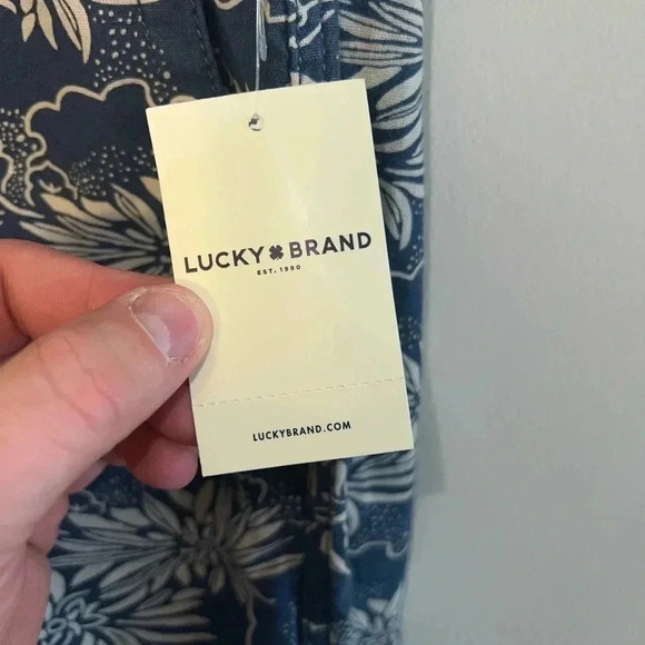 NWT Lucky Brand Hawaiian Floral Print Navy Blue Drawstring Size 32 - Picture 5 of 8